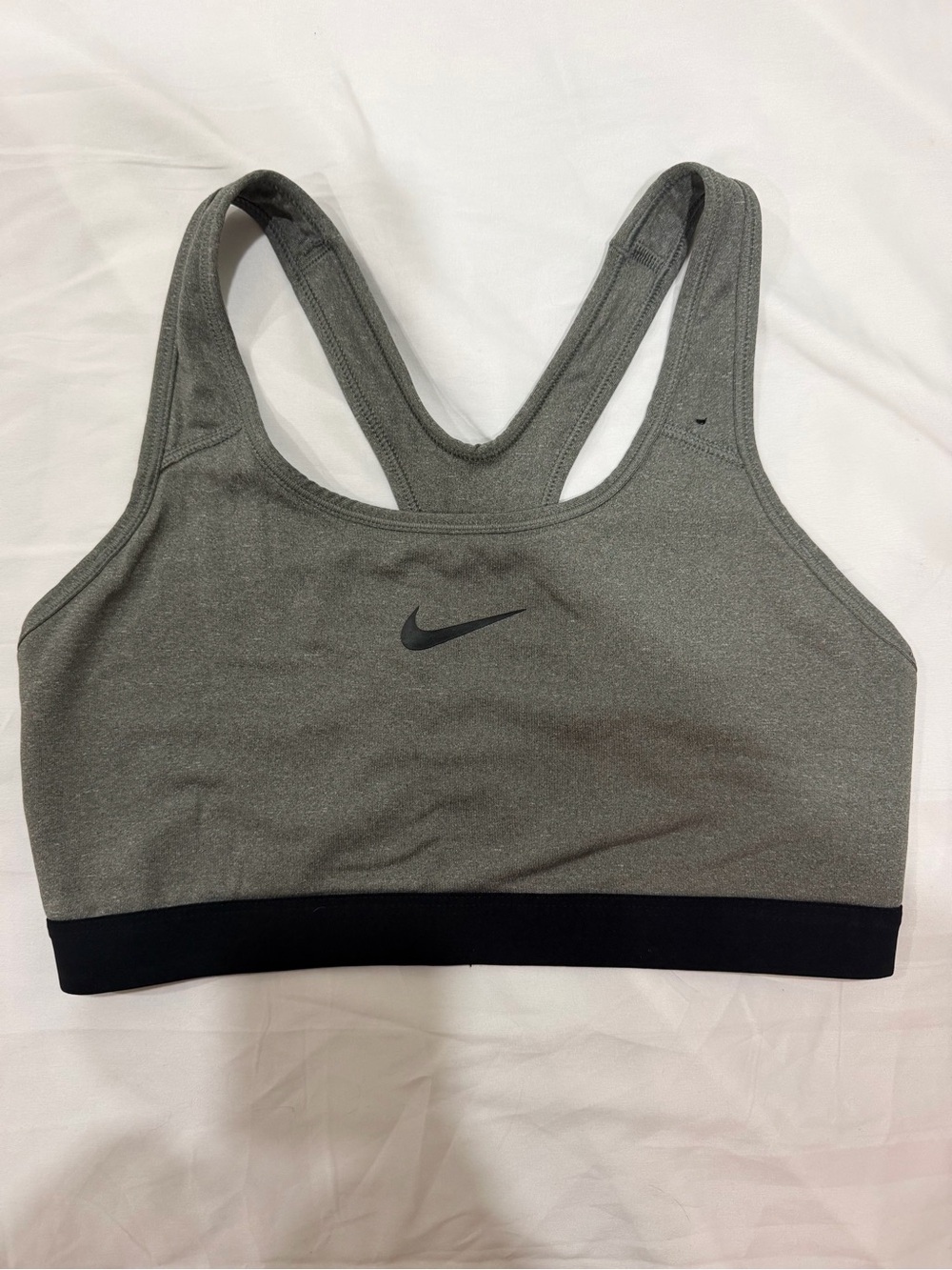 Nike Women's Sports Bra Gray Swoosh Size Large Dri Fit